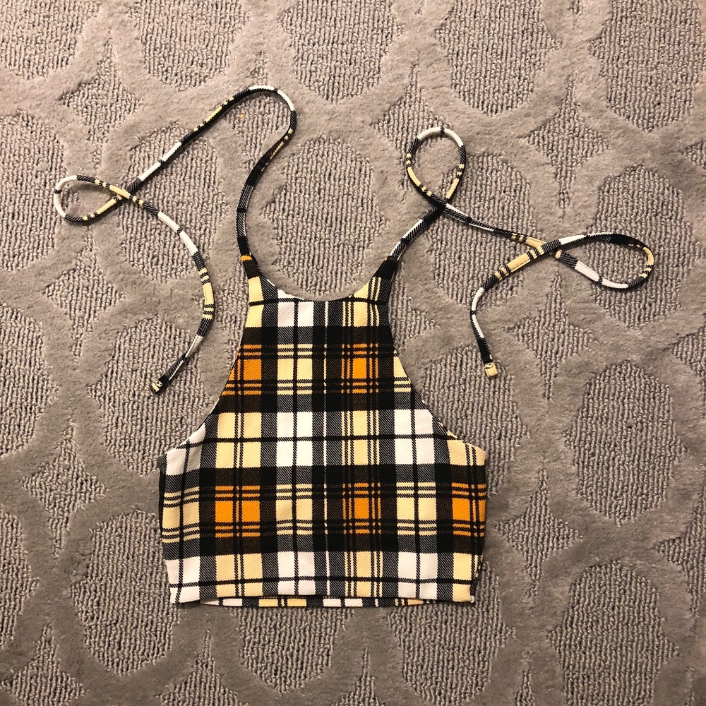 Plaid halter top